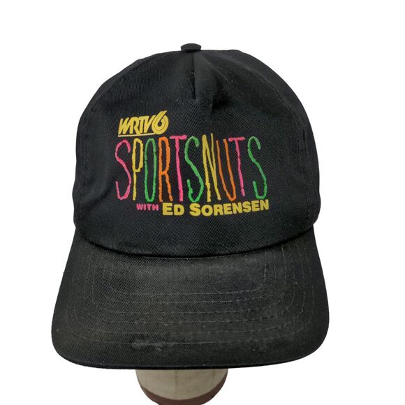 WRTV6 Mens Vintage Sportsnuts With Ed Sorensen Hat Black Adjustable Snapback - Picture 1 of 11